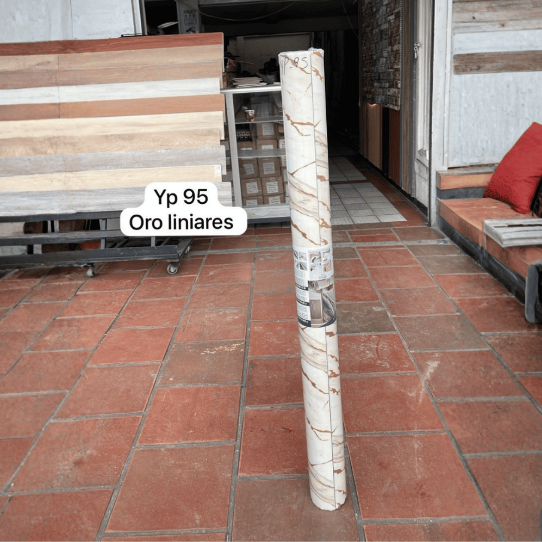 Rollo Adhesivo Mármol Oro Liniares 95