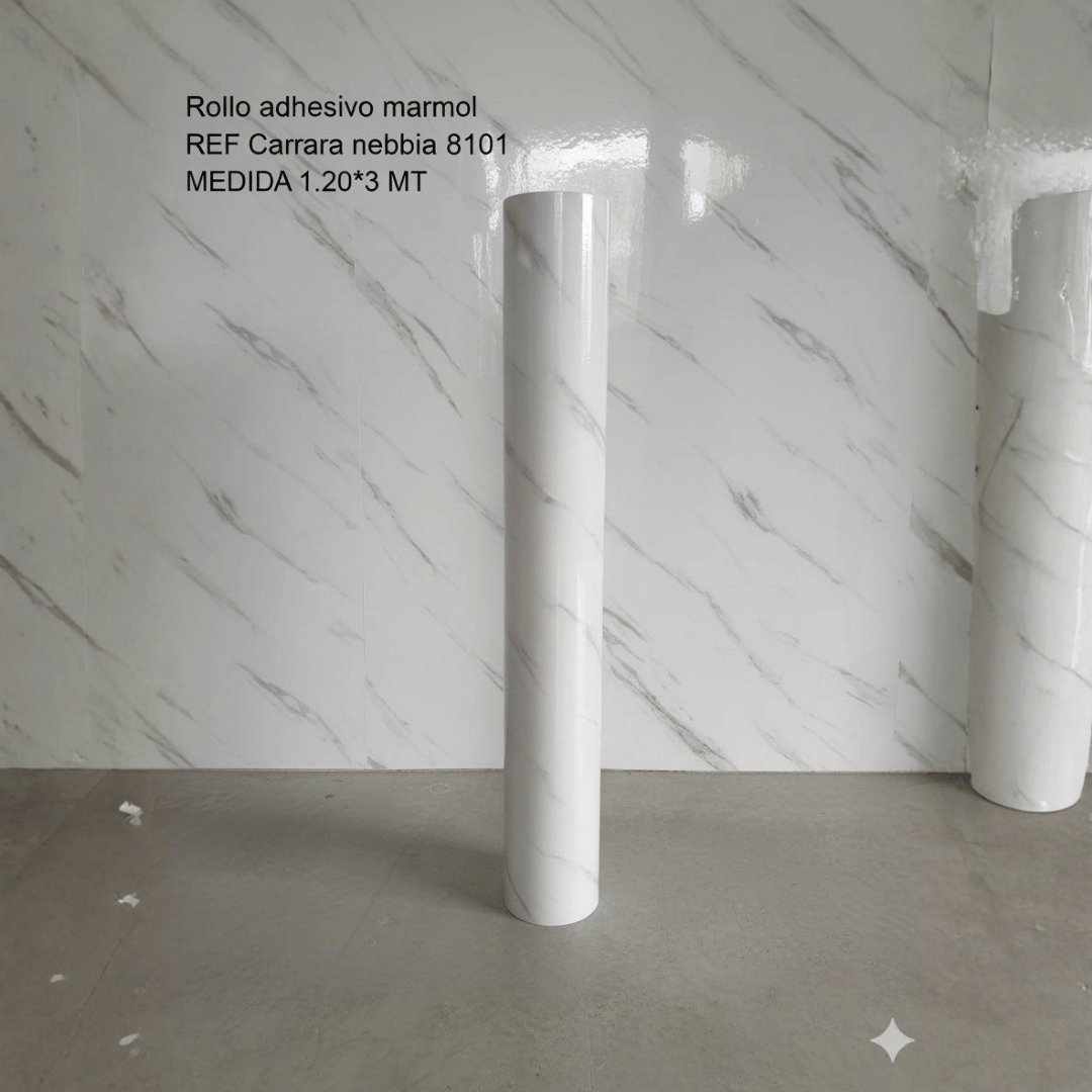 Rollo Adhesivo Mármol Carrara Nebbia 8101