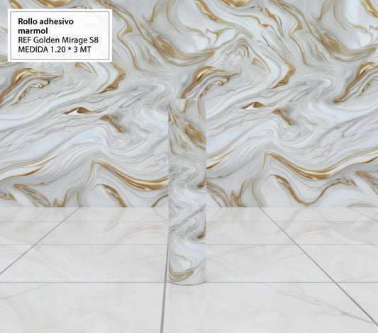 Rollo Adhesivo Mármol Golden Mirage S8